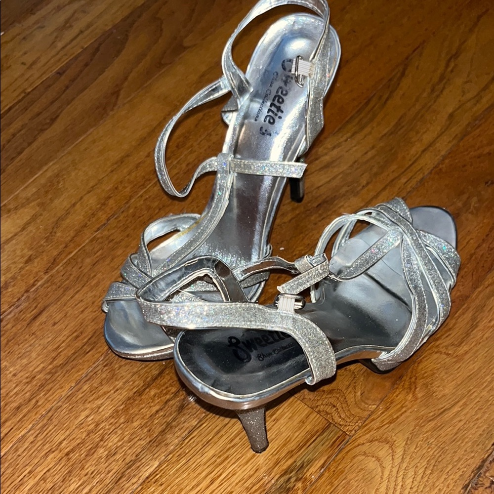 Electric Family Silver Stiletto Heels